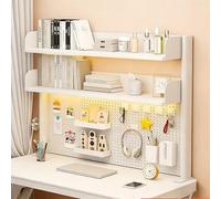 VOLDAX Organizador de Escritorio con Tablero Perforado, Estante de Escritorio Ajustable con Abrazadera, para Almacenamiento en Casa Oficina Escuela(White A,80 * 95cm/31.5 * 37.4in)