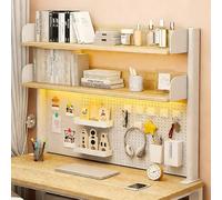 VOLDAX Organizador de Escritorio con Tablero Perforado, Estante de Escritorio Ajustable con Abrazadera, para Almacenamiento en Casa Oficina Escuela(White B,80 * 95cm/31.5 * 37.4in)