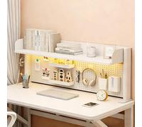 VOLDAX Organizador de Escritorio con Tablero Perforado, Estante de Escritorio Ajustable con Abrazadera, para Almacenamiento en Casa Oficina Escuela(White A,120 * 38cm/47.2 * 15in)