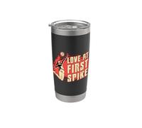 Voleibol Amor En Primera Huelga Jugador De Voleibol Vintage Vaso térmico de acero inoxidable de doble pared