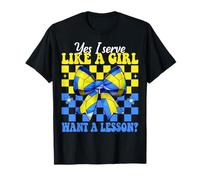 Voleibol Chica Mamá Rosa Sirvo Como Una Chica Quiero Una Lección Camiseta