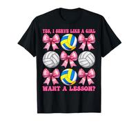 Voleibol Chica Mamá Rosa Sirvo Como Una Chica Quiero Una Lección Camiseta