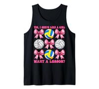 Voleibol Chica Mamá Rosa Sirvo Como Una Chica Quiero Una Lección Camiseta sin Mangas