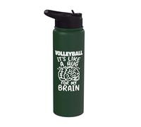 Voleibol Como Un Abrazo Para Mi Cerebro Divertido Jugador De Voleibol Stainless Steel Insulated Water Bottle