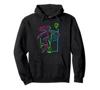 Voleibol Goteo Estilo Chica Jugador Volando para Power Hit Sudadera con Capucha