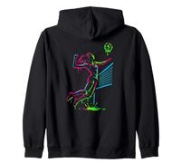 Voleibol Goteo Estilo Chica Jugador Volando para Power Net Hit Sudadera con Capucha
