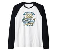 Voleibol Mamá Fin de Semana Pronóstico Torneo de Voleibol Camiseta Manga Raglan
