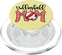 Voleibol Mom Pink Leopard Beach Volley Mothers Day Mama PopSockets PopGrip para MagSafe