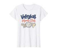 Voleibol Moms Club Game Day Court Side Team Spirit Madre Camiseta gráfica económica, Mujer, Blanco, S