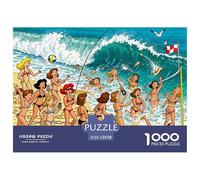 Voleibol Playa Marbella Puzzle De Madera Impermeable DIY Puzzles De 1000 Piezas para Adultos Divertido Rompecabezas Juegos Desafiantes