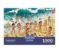 Voleibol Playa Marbella Puzzle De Madera Impermeable DIY Puzzles De 1000 Piezas para Adultos Imposible Rompecabezas para Decoración del Hogar