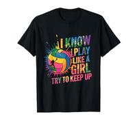 Voleibol Sé que juego como una chica Trato de mantenerse al día para adolescentes Camiseta