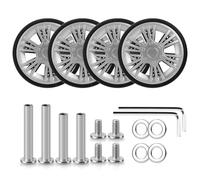 Volein 4 ruedas dobles de repuesto para maleta, ruedas de equipaje resistentes al desgaste de 55 mm con rodamientos, kit de ruedas de repuesto para neumáticos de maleta desgastados (plata-VN5)