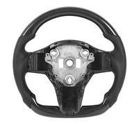 Voleje de dirección de fibra de carbono Role de dirección de cuero plano de fondo plano D Tipo de carrera para autos deportivos y entusiastas de las carreras Diseño ergonómico