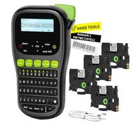 VolenGo H1100 - Máquina etiquetadora con 4 cintas, etiquetadora de luz de fondo, impresora de etiquetas de mano para etiquetas de congelador impermeables de 12 mm, teclado QWERTY y 3 modos de cable