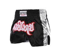 Volere è potere Pantalones cortos de boxeo, senderismo, kickboxing, muay thai, gimnasio, boxeo, para hombres y mujeres, pantalones cortos de lujo para artes marciales mixtas, Blanco y negro., S