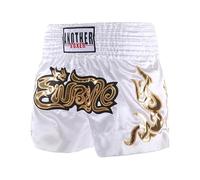 Volere è potere Pantalones cortos de boxeo, senderismo, kickboxing, muay thai, gimnasio, boxeo, para hombres y mujeres, pantalones cortos de lujo para artes marciales mixtas, blanco, S