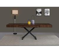 VOLERO' ; Mesa Convertible en Mesa de Centro. Arriba y Abajo, Mesa Extensible. Modelo ACHILLE Large. (Nogal)