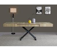 VOLERO' ; Mesa Convertible en Mesa de Centro. Arriba y Abajo, Mesa Extensible. Modelo ACHILLE Large. (Roble)