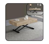 VOLERO', Mesa Multifuncional para salón, Modelo Achille Mediano, Mesa de Centro elevable Que se Convierte en Mesa de Comedor. (Roble Cambrian)