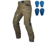 VOLERO®Pantalón Moto Hombre Homologado con Protecciones CE Honeycomb - Ajustables y Fijables, 97% Algodón Elástico, Urbano 4 Estaciones, Ligeramente Impermeable y Reflectante (Verde,L)