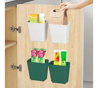 Volhuluk 4 Piezas Caja de Almacenamiento de Puerta de Cocina, Caja de Almacenamiento Adhesivo Montada en Pared, Organizadores de Cesta de Gabinete de Cocina Etraíble para Baño, Cocina, Armario