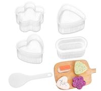 Volhuluk 5 Piezas Moldes para Onigiri, Molde de Sushi Triangular, Molde de Sushi con Cuchara de Arroz, Molde de Onigiri, Para Familia, Restaurante, Camping