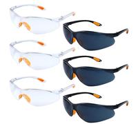 Volhuluk Gafas de Seguridad, 6 Piezas Gafas de Protección Trabajo con Lentes Transparentes, Gafas de Protección Laboral Resistentes a los Arañazos, Gafas de Seguridad Anti-Polvo para Taller Jardín