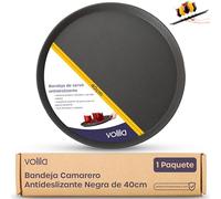 volila Bandeja Redonda para Servir Comida - Caja de 1 Pieza (40 cm) - Bendeja Camarero Antideslizante con Superficie de Goma - Ideal para Bares, Restaurantes, y Fiestas