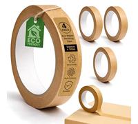 volila Cinta Embalaje Marron - Paquete de 4 Rollos de Kraft Cinta Embalar para Cajas de Mudanza, Cinta para Enmarcar y Empacar Paquetes - Papel Kraft con Adhesivo Fuerte (24mm x 50m)