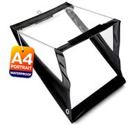 volila Tablero de Escritura Impermeable - (33,6 x 25,6cm) Carpeta con Pinza - A4 en Verticale con Pantalla de PVC Transparente, Carpeta Pinza con Cubierta para Carpeta Portadocumentos A4 de la Lluvia