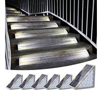 VOLISUN Paquete de 6 luces solares para escaleras, luces solares para escalones impermeables IP67, luz solar para exteriores con 13 LEDs, iluminación decorativa para escaleras de jardín, patio