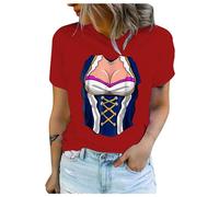 Volksfest T Shirt Kurzarm T Shirts Druck Bluse Tops Oktoberfest Party Shirt Witzig,Damen T-Shirt Für Das Oktoberfest Schatzerl Fun-Shirt Trachtenshirt Bierfest Outfit,Trachten T-Shirt Damen Stretch