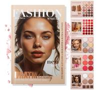 VolksRose Kit de Maquillaje Profesional: Set de Sombras de Ojos, Iluminador, Rubor y Contorno con Brillo de Labios, Colección de Maquillaje Facial Todo en Uno para un Acabado Profesional