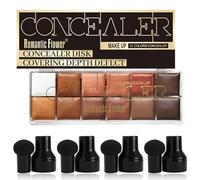 VolksRose Paleta de Contorno 12 Colores con 4 Esponjas Mushroom- Tonos Iluminadores, Correctores Naranja/Marrón y Contouring, para Ojeras Rojeces - Corrector en Crema para Rostro · Acabado Natural