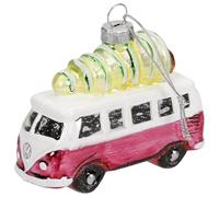Volkswagen 3A2087790BL9 - Colgante para árbol de Navidad VW T1 Bulli con Purpurina, Color Rojo y Rosa