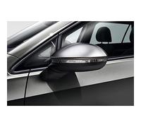 Volkswagen 5H007253069D - Tapas para espejos retrovisores, cromadas mate, solo para vehículos sin asistente de cambio de carril lateral