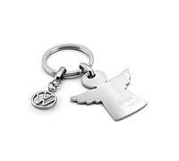 Volkswagen 7E9087010 - Llavero de ángel de la guarda (acero, 70 x 40 mm), plata, 70 x 40 mm, Clásico