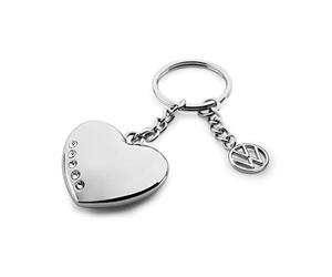 Volkswagen 7E9087010A - Llavero con forma de corazón 3D, con piedras Swarovski, plata, zinc inyectado, clásico, 60 x 20 cm, chrom, talla única, Clásico