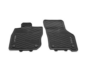 Volkswagen Alfombrillas de Goma Premium, Compatible con Golf 8 Mild-Hybrid, Juego de 2 Piezas, Titanschwarz, para Asientos Delanteros, Ajuste Original