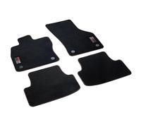 Volkswagen Alfombrillas de Velours Premium GTI Fanfest 2024, Compatible con Golf 8 (5H), Set de 4 Piezas, Negro/Rojo, Delanteras y Traseras, Ajuste Original