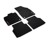 Volkswagen Alfombrillas GTX Premium, Velours TFG, Compatible con VW ID.4 2021+ y ID.5 2022+, Juego de 4 Piezas, Negro y Rojo, Delanteras y Traseras, Ajuste Original