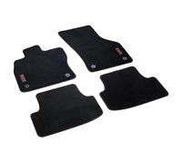 Volkswagen Alfombrillas Premium de Velours, Compatible con Golf 8 GTI, Juego de 4 Piezas, Negro, Sistema de Fijación por Botón a Presión, Ajuste Original