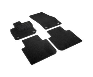Volkswagen Alfombrillas Textiles, Calidad Plus Velours 450g/m², Compatible con VW Tayron 2025+, Juego de 4 Piezas, Negro Satinado, Delanteras y Traseras, Ajuste Original