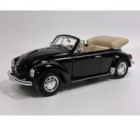 MODELO DE COCHE ESTÁTICO WELLY VOLKSWAGEN BEETLE ESCARABAJO CABRIO AZUL ABIER...