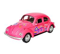 Volkswagen Beetle Escarabajo Flower Power Hippy VW modelo de coche de metal con motor de extracción modelo coche de juguete 4 variantes 73 (rosa/amor)