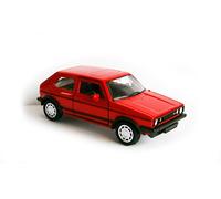 Volkswagen Golf I GTI - Modelo de coche de metal con motor de extracción VW modelo de coche de juguete, 4 variantes Welly 77 (rojo)