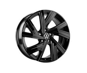 Volkswagen - Llanta de aleación ligera Bergamo, compatible con Golf VIII 2020-2024, Aluminio-Magnesio-Silicio, Negro