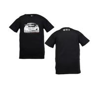 Volkswagen Original Zubehör 8 Herren T Shirt Schwarz Camiseta de Cuello Redondo, S/M/XL/XXL, Negro/Blanco, 100% algodón, Golf 1 Design-Skribble, colección GTI, L Unisex Adulto