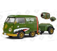 Volkswagen T1 Van Kool Combi Con Trailer 1950 Verde 1:18 Modelo 1810901 Solido